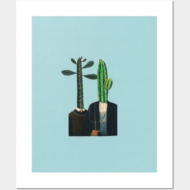 American Gothic Cactus Head Wall Art by martynzero